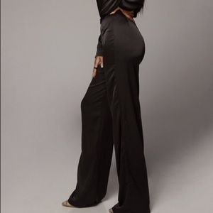 Black Satin Pants - NWT